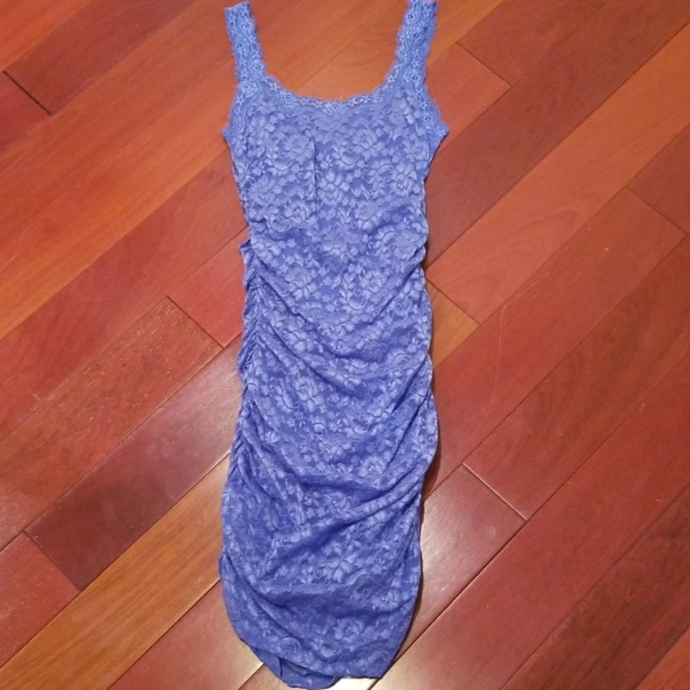 Lace Tank Dress Ruched sides